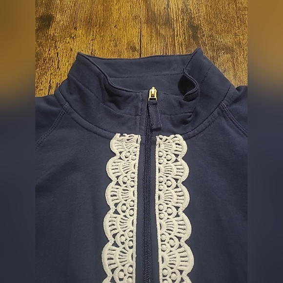 Lilly Pulitzer Girls Size XL (12-14) Blue Jacket Lace Accents - Picture 5 of 10